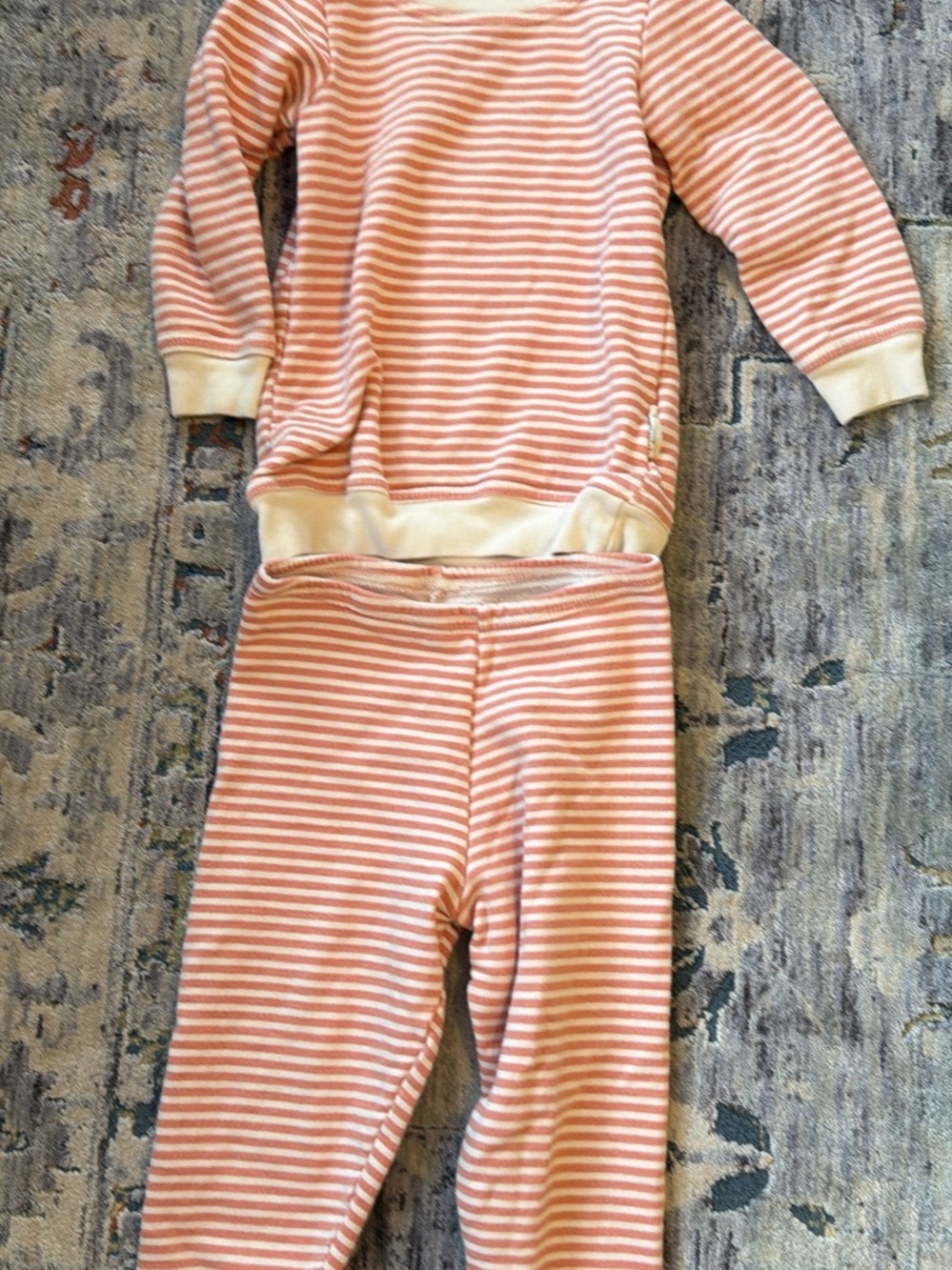 Castlewear Baby 2T Organic cotton Kids Striped Pink and White Pajama Set